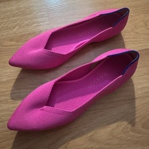 Rothy’s The Point flat (in color Dragon Fruit)